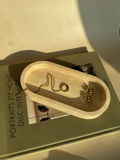 Travertine Oval Catchall