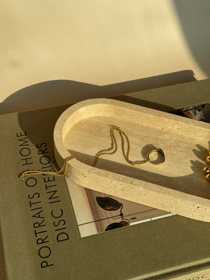 Travertine Oval Catchall